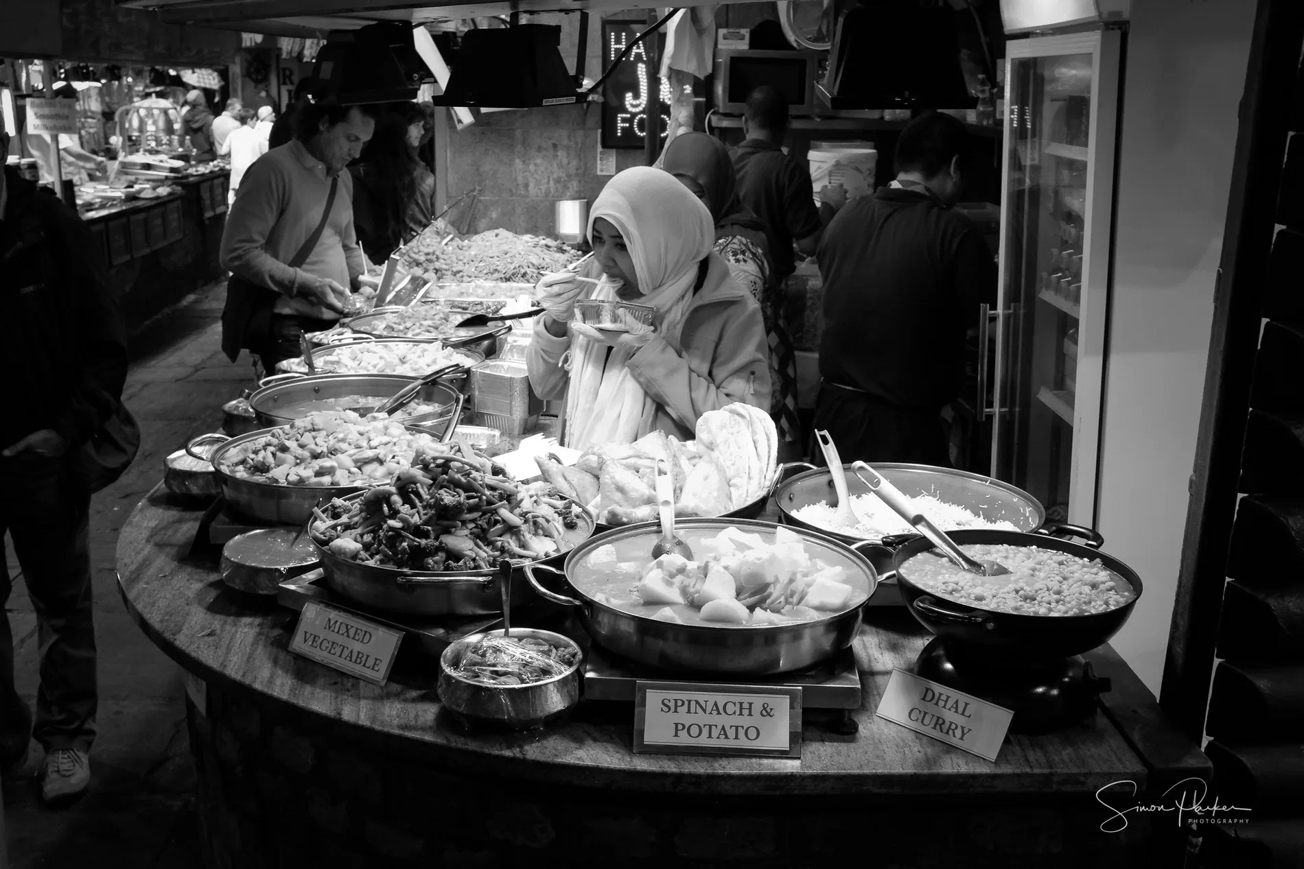 A busy street market in Camden, London
